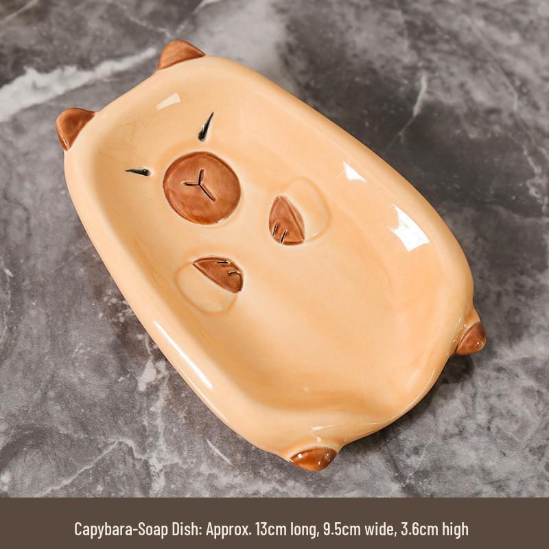 Ceramic Cute Anti-Waterlogging Soap Dish Holder for Bathroom Use