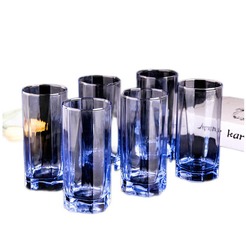 Flavinmci Achteckige Blaue Glas Wasser- und Weingläser