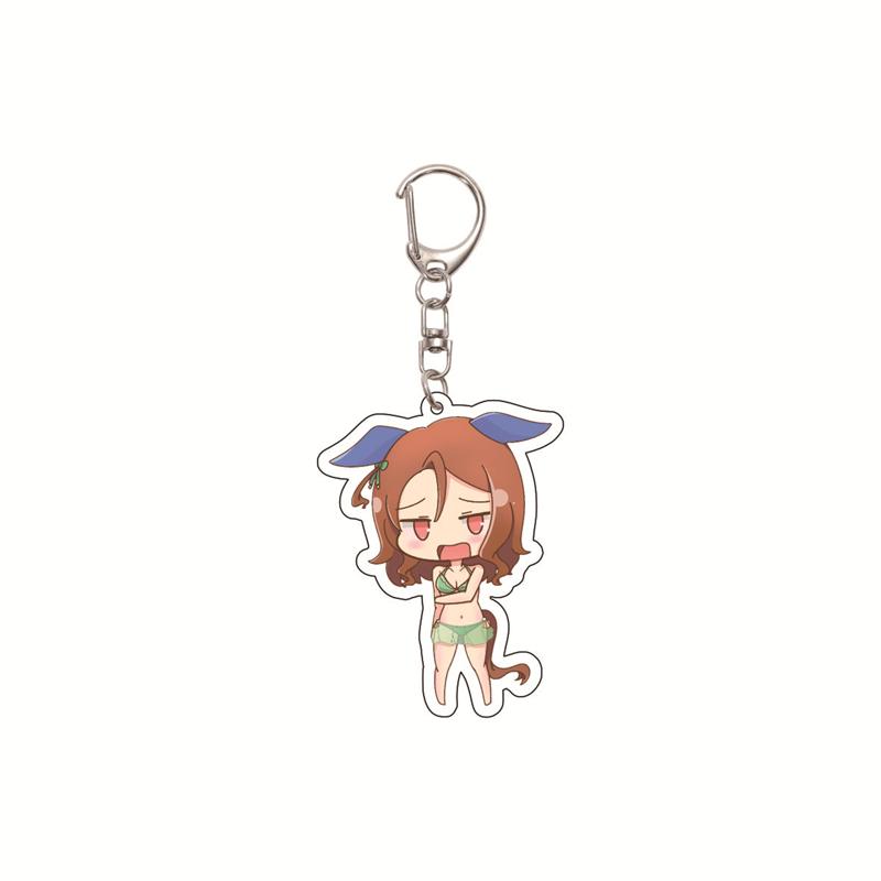 6CM Cute Anime Pretty Derby Shuttle Mejiro Mcqueen Symboli Rudolf Kawaii Acrylic Keychain Game Jewelry Cosplay Props