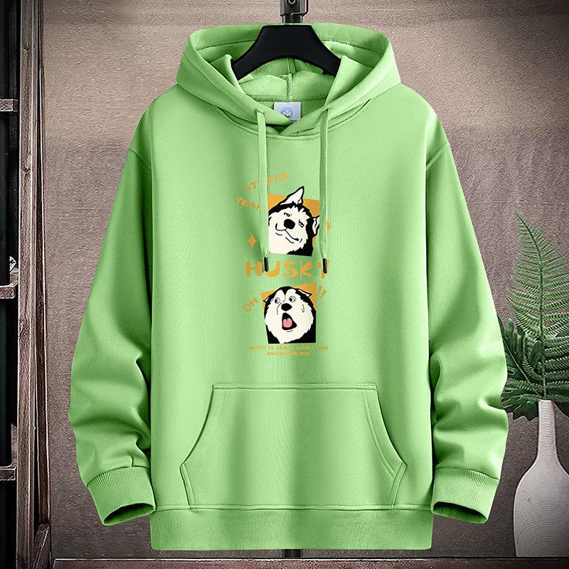 Cute Dog Pattern Mens Hooded Hoodie Sportshirt Plus Size Boys Pullovers M-5XL