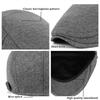 Adjustable Newsboy Caps Solid Color Flat Visor Cap Fashion Vintage Berets Hat  Men
