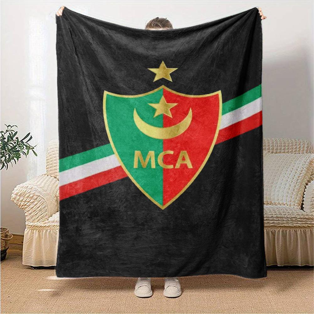 MCA MOULOUDIA LOGO Print Flannel Blanket High Quality Warm Comfortable Cover for All Seasons Perfect for Gifts Home Decor