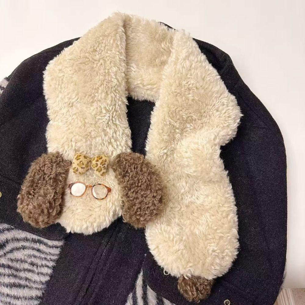 Dog Glasses Puppy Scarf Knitted Winter Cashmere Scarves Cute Plush Scarf Autumn Winter