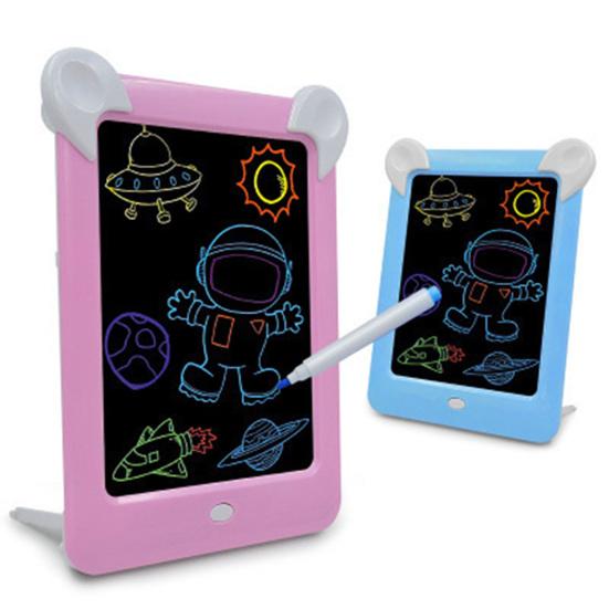1 Set Scribbler Board Colored Lighting Eye Protection Plastic 3D Children Magic Drawing Board Kids Toy