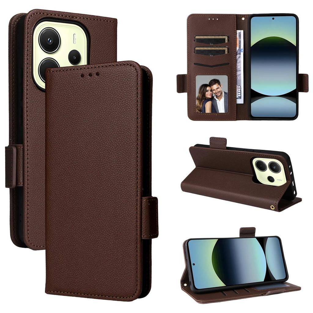 Leather Flip Cover For Xiaomi Redmi Note 14 4G Leather Case Shockproof Wallet Shockproof Bumper Covers