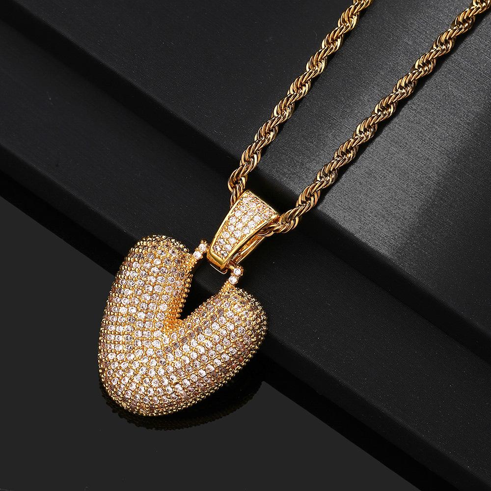 Hip Hop 26 English Letter Pendant Rap Simple Fat Letter Pendant Unisex Necklace