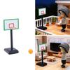 1/12 Doll House Basketball Accessory Miniature Hoop and Basketball Model Figurine for Children Fun Roleplay Activity