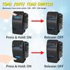 Joinfworld Momentary Rocker Switch Waterproof (ON)-Off-(ON) 3 Position Rocker Switch 12V 20A DPDT 7 Pin Blue LED Boat Switch Toggle for Automotive