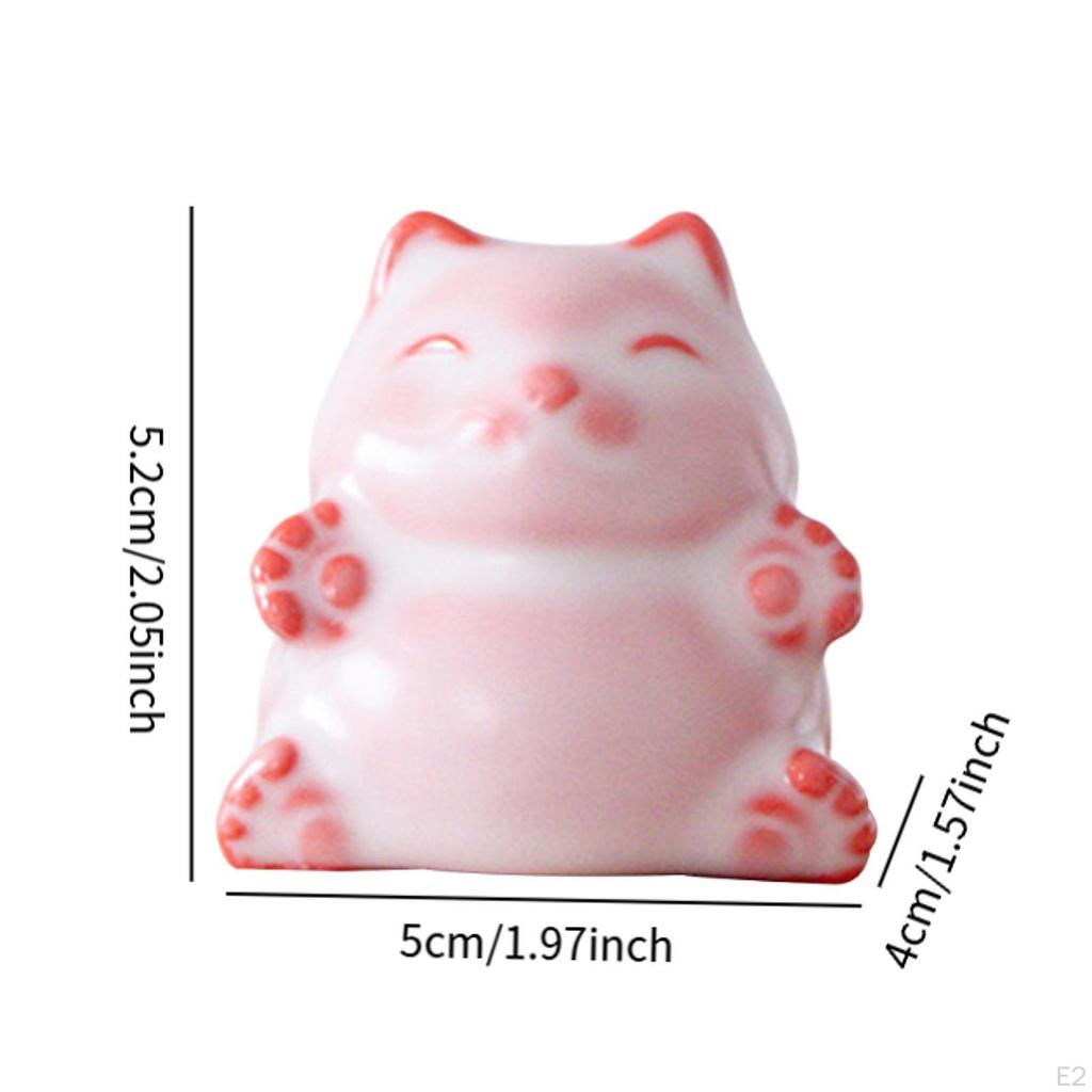 Lucky Cat Statue Tea Decoration Collectibles Tabletop Ornament Miniature Animal Figurine for Tearoom