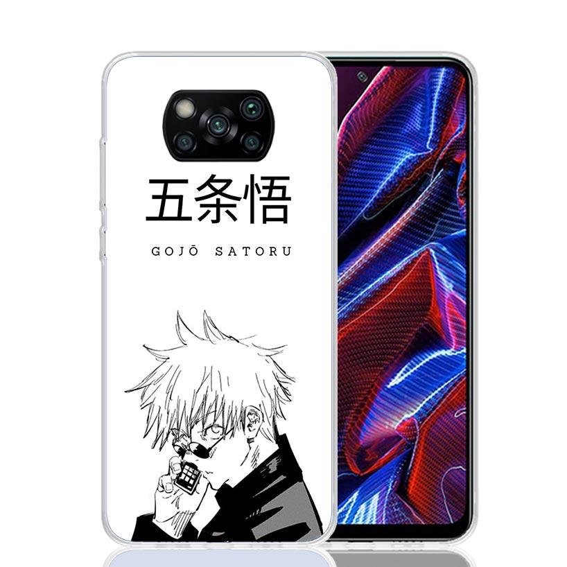 JujuKaisen Gojo Satoru Phone Case For Xiaomi Poco X7 X6 X5 Pro F7 Ultra Redmi 15C 15 13 13C 12 12C 10 10A 10C 9 9A 9C 9T Cover P