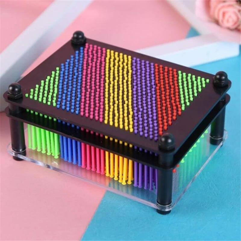 3D Pin Art Drawing Toy Needle Board Stress Relief Creative Decorative Pin Screen Carving Painting for Kids Gift