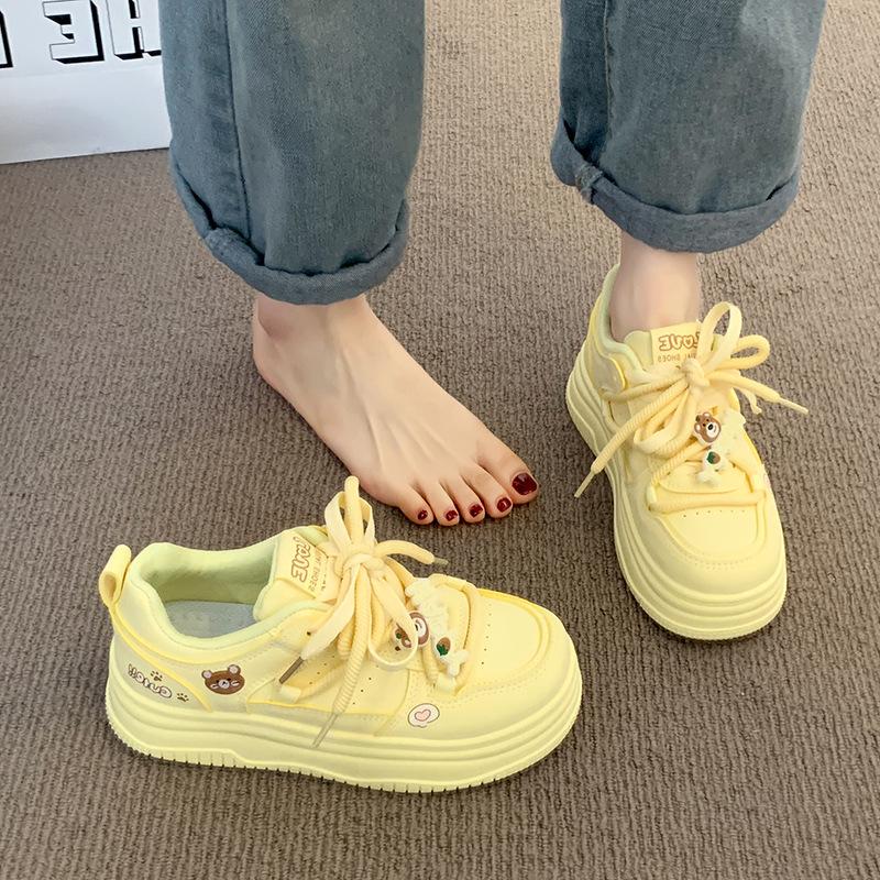 Rosa plattform sportssko damesko vår 2025 ny chic nisjedesign pustende student allsidige boardsko