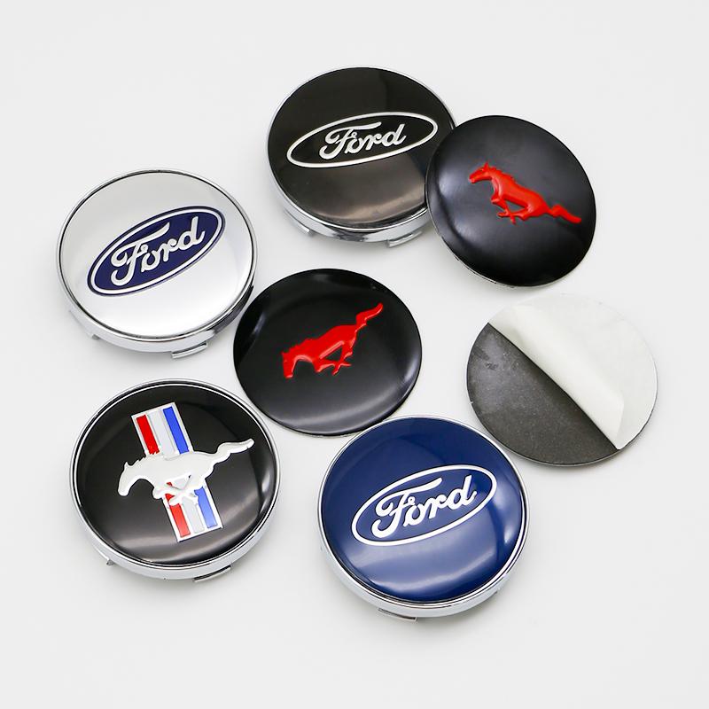 LLKD4 4pcs 3D 60mm For Car Emblem Wheel Hub Center Cap Badge Covers Sticker Decals Styling For Ford Mondeo Focus Fusion MK2 MK4 F150