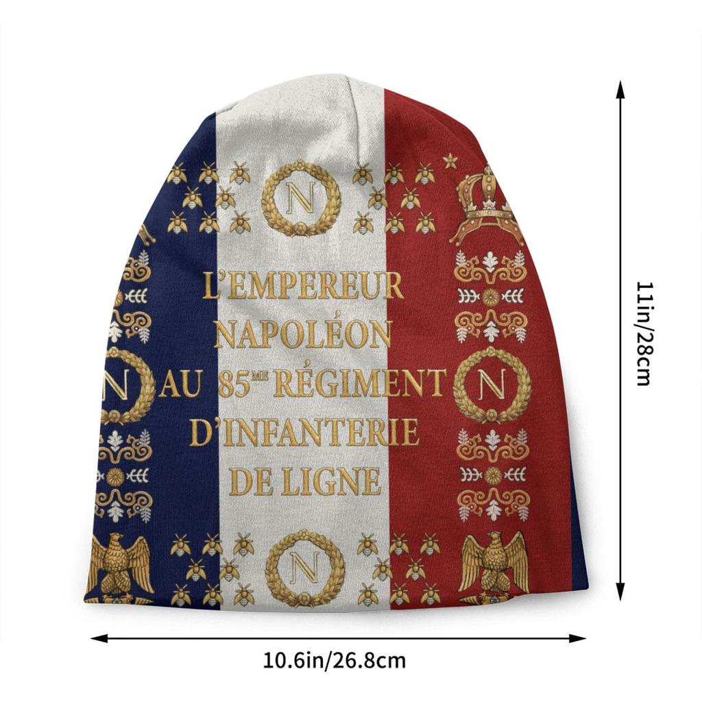 Custom Napoleonic French 85th RegiUnisextal Flag Bonnet Hat Knit Hats France Fleur De Lis Winter Warm Skullies Beanies Caps