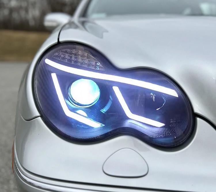2000-2006 Mercedes-Benz C-Class W203 C200K LED Projector Headlights with DRL & Turn Signals