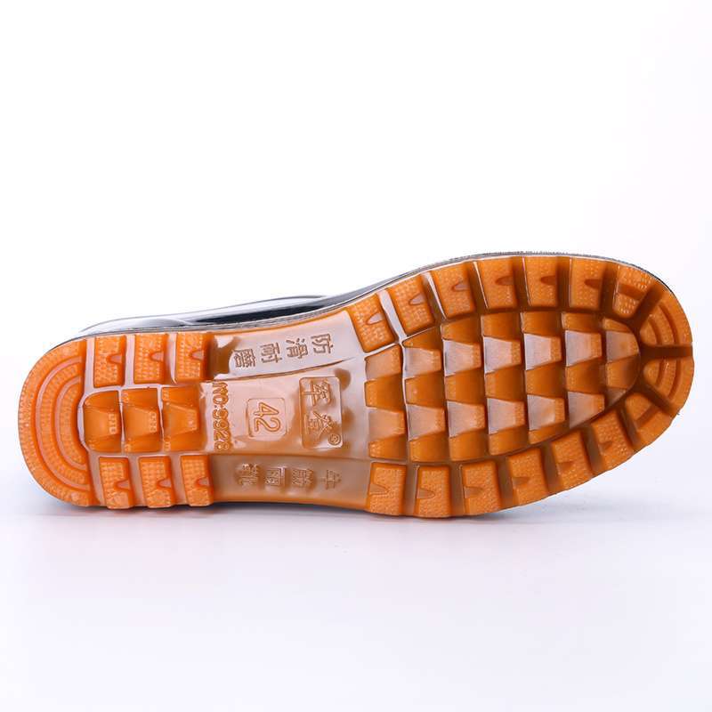 Four Seasons Rain Shoes Men's Medium Tube High Tube Non-slip and Wear-resistant Low Help Cow Reinforcement Sole Fleece Warm Water Shoes Labor Rain Bo