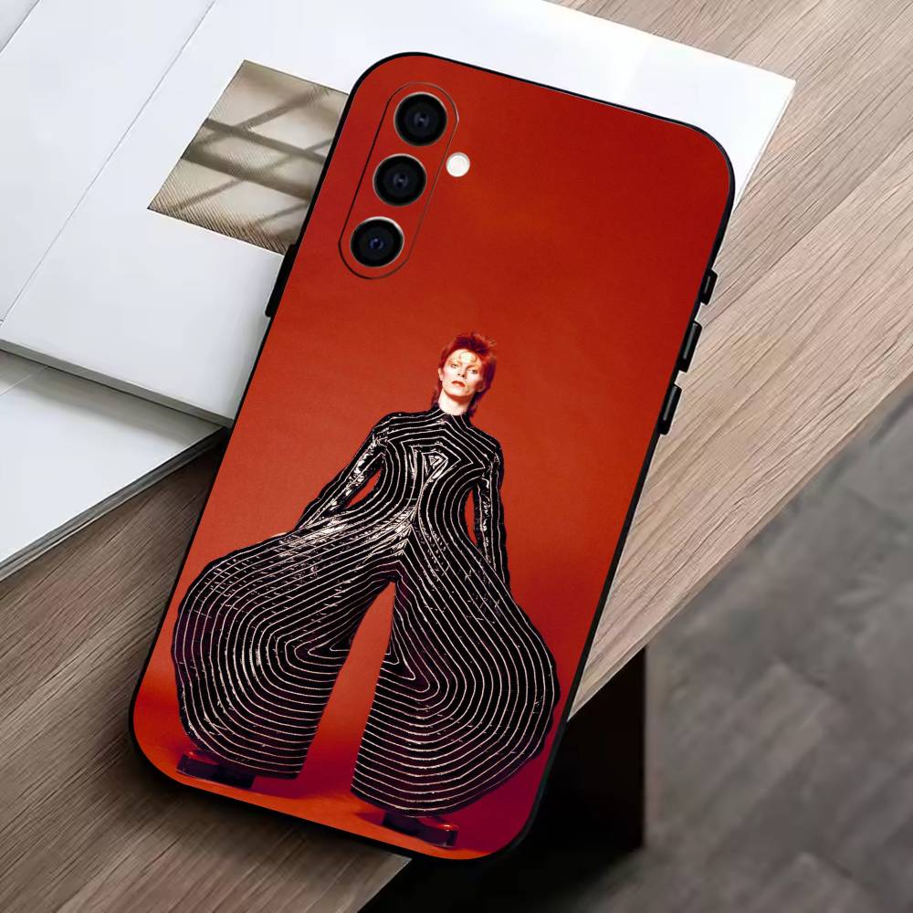 

D-David-Singer B-Bowies Phone Case For Samsung Galaxy A73,A72,A71,A70,A53,A52,A51,Soft Silicone Black Cover Samsung a30 a20
