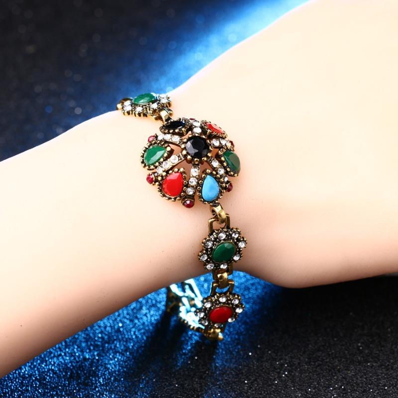 Meier Europäisches und amerikanisches Retro ethnisches Schmuckset - Armband + Ohrringe + Ring