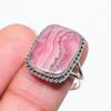 Natural Rhodochrosite Gemstone 925 Solid Sterling Silver Jewelry Ring S.9 O3h24