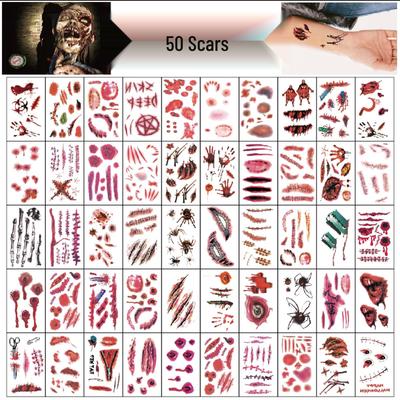 Halloween Horror Scar Tattoo Stickers - Cosplay & Party Props