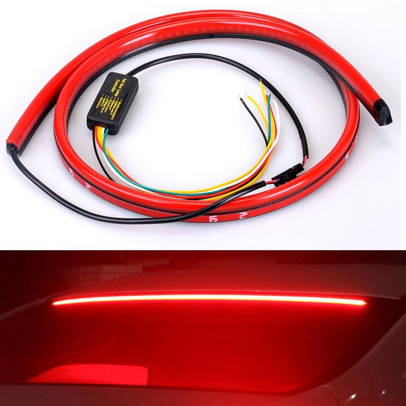 Car LED Brake LED Strip LightWaterproof Tailgate Strip Warning Strobe Emergency Flashing Driving Brake Turn Signal Lamp,100cm.