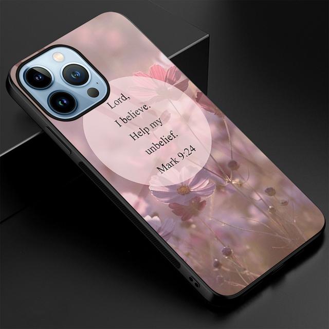 Pouzdro s květinovým textovým štítkem pro iPhone 14 13 11 12 Pro Max Mini Xs Xr X 7 8 6s Plus Se 2022 Ochranné tvrzené sklo Zadní kryt