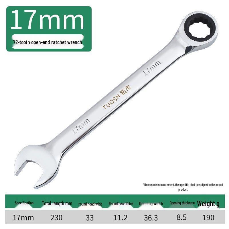72-Tooth Dual-Ended Ratchet Wrench: Quick Spline, Bidirectional Multi-Function Auto Repair Tool Set