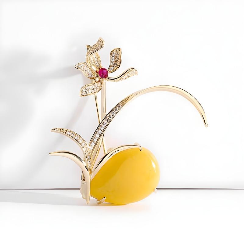Design-sense Orchid Brooch, High-end, Fashionable, Individual and Elegant Brooch, Coat Cardigan, Exquisite and Luxurious Brooch