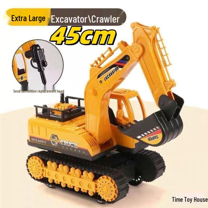 Large Children's Inertia Excavator Toy - Engineering Vehicle Model for Kids