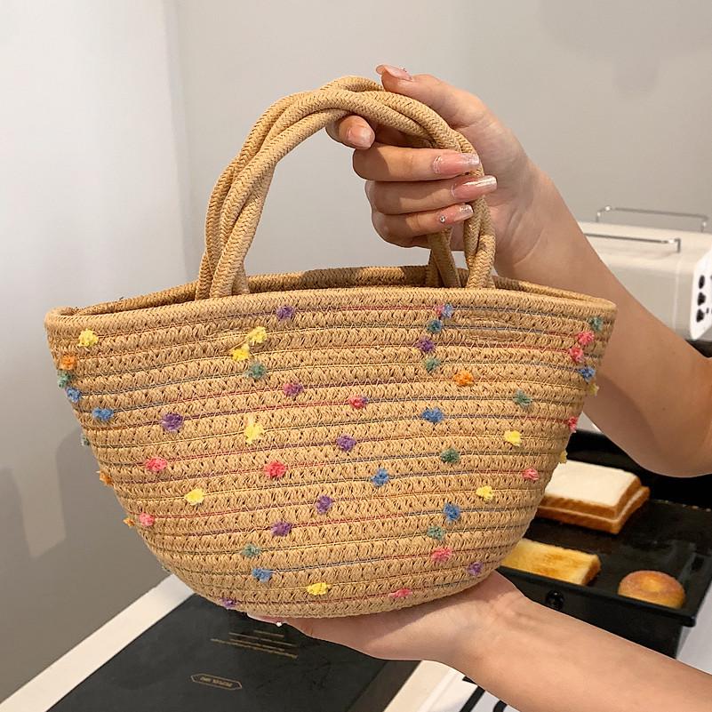 Women's Versatile Straw Woven Handbag - Fashionable Shoulder Basket Bag