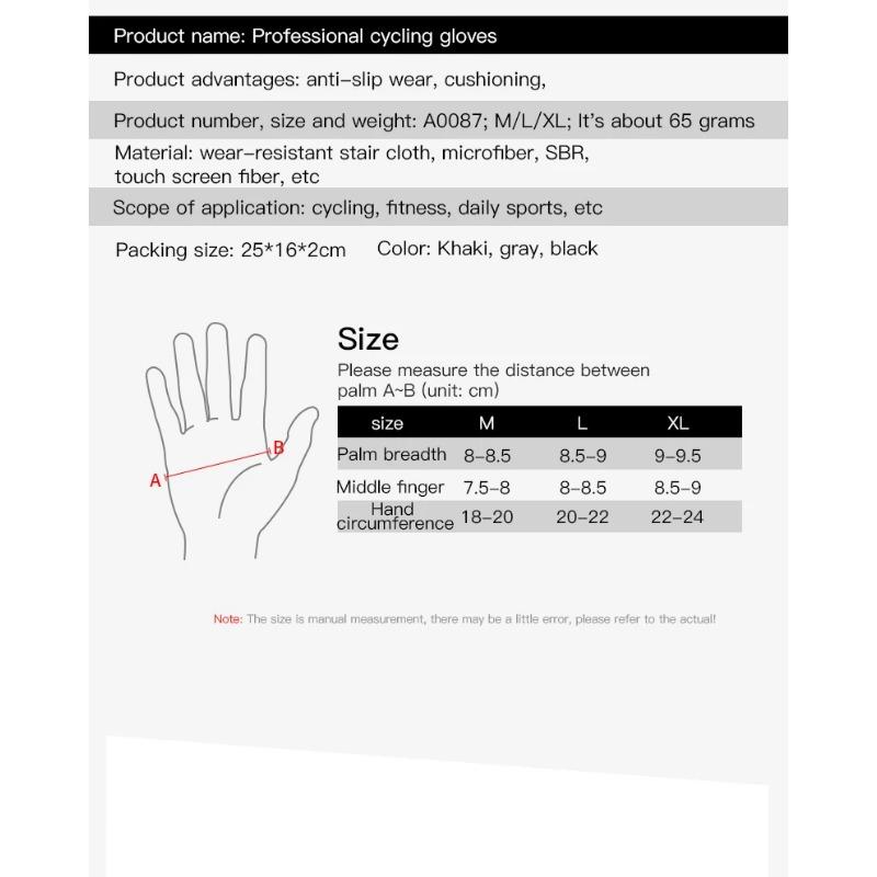 Outdoor Professional Cycling Shock-absorbing Anti-slip Wear-resistant Sensitive Touch Screen Cycling Gloves