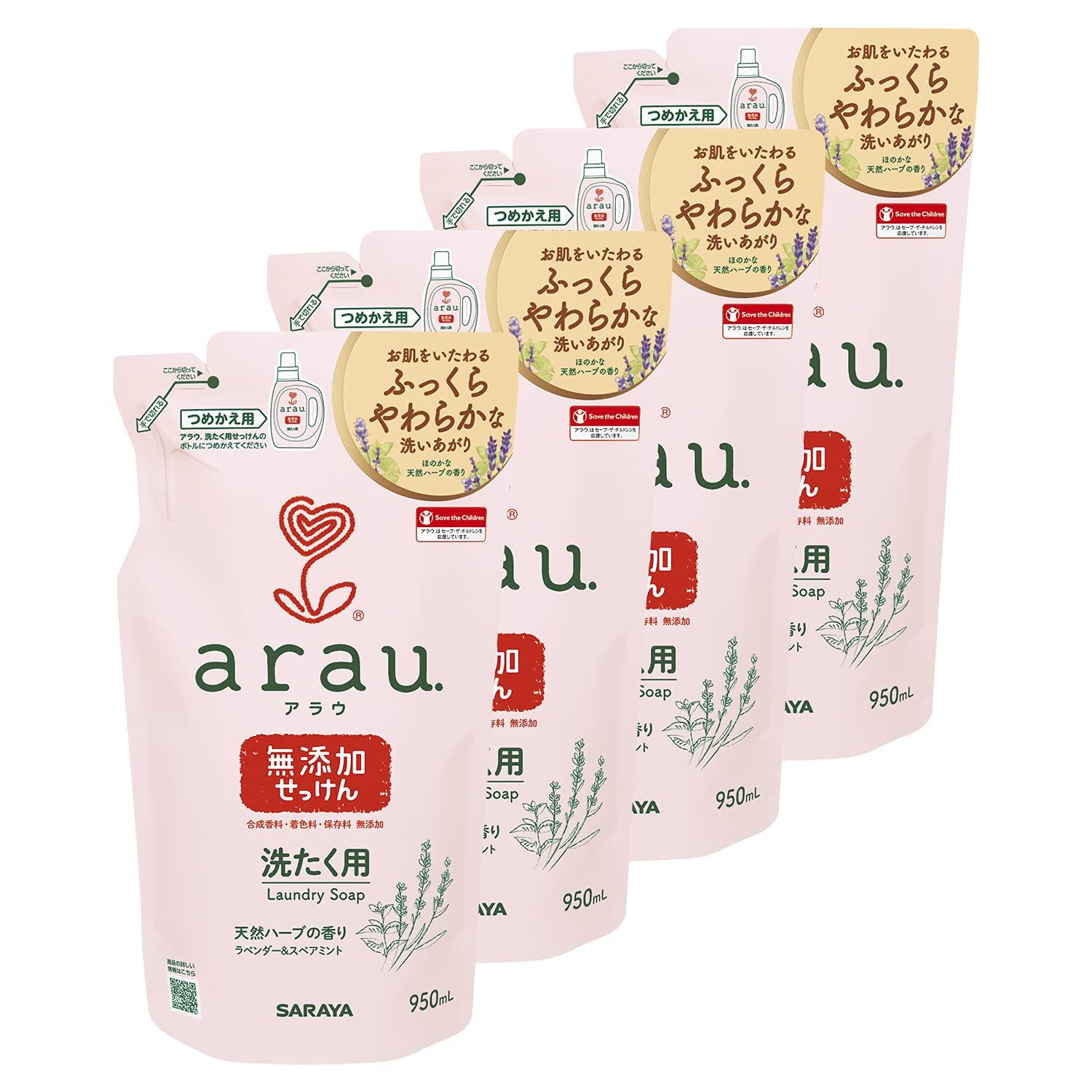

Arau Liquid Laundry 950ml Refill x 4 arau. Soap, Mint, розовый