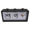 Desk Table Alarm Clock Manual Jump Calendar Desktop Alarm Clock for Study Room Office Black