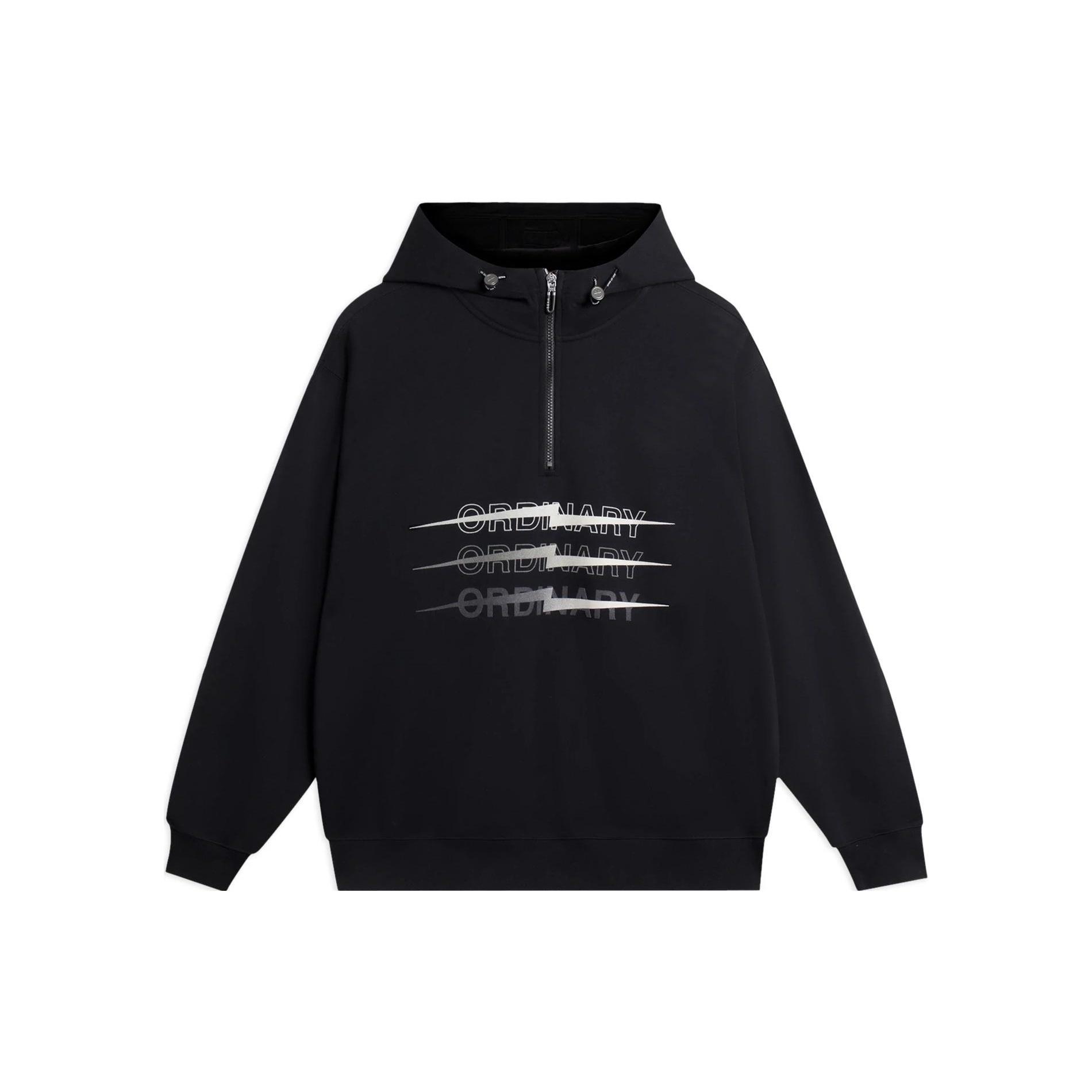 Li-Ning Way Of Wade Thunder Graphic Half Zip Hooded Jacket Black Men s AWDSC53-1 L