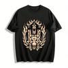 Vintage Dark Flame Castle Skull Print Trendy Casual T-Shirt Pure Cotton T-shirt