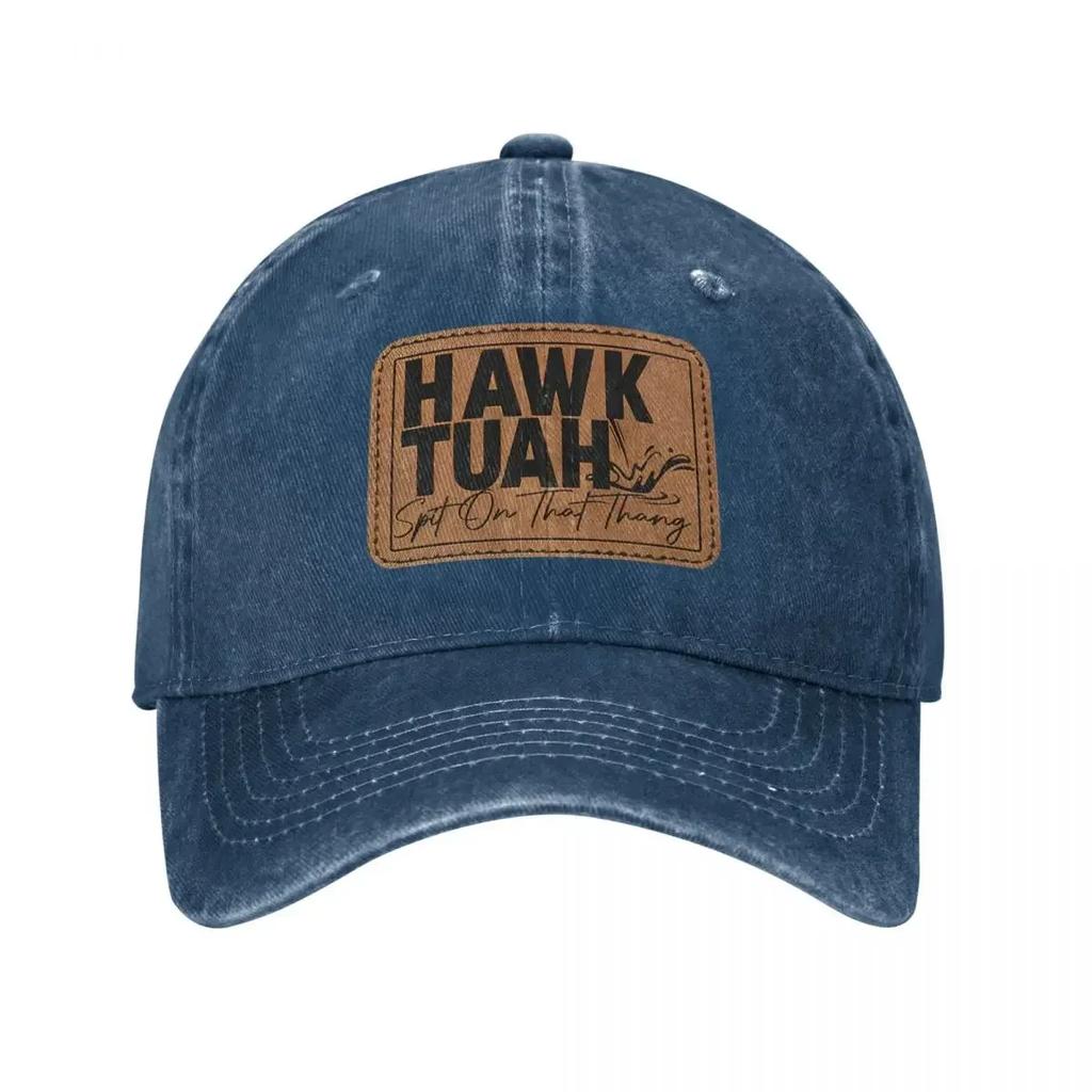 Hawk Tuah Sputa Su Quella Cosa Cappellini da Baseball Retro Denim Usurato Divertente Snapback Unisex Donna Cappellini per Attività all'Aperto Cappello