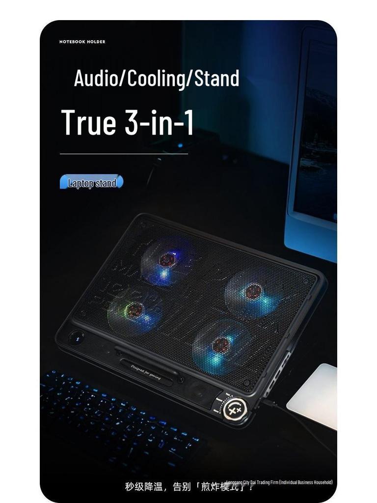 2025 Air-Cooled Gaming Laptop Cooler Stand for 15.6"-16" Computers