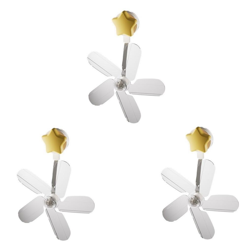 3PCS Windmill Shaped Conditioning Guide Fan Plastic Air Conditioner Vent Fan  Office жёлтый
