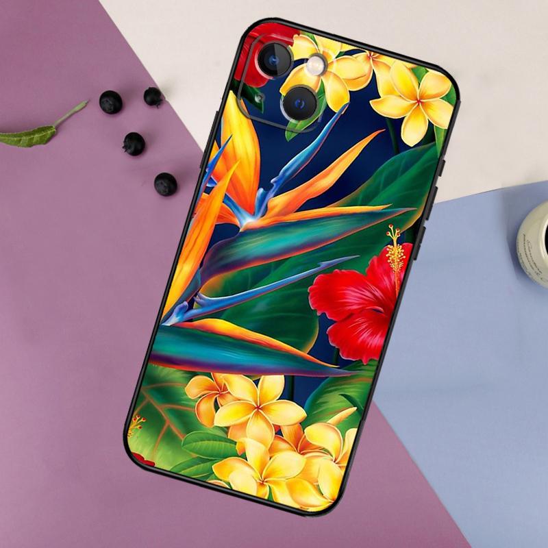 Tropical Paradise Hawaiian Birds Phone Case For iPhone 11 12 13 14 16 15 Pro Max Mini 7 8 Plus X XR XS Max Bumper Cases Cover