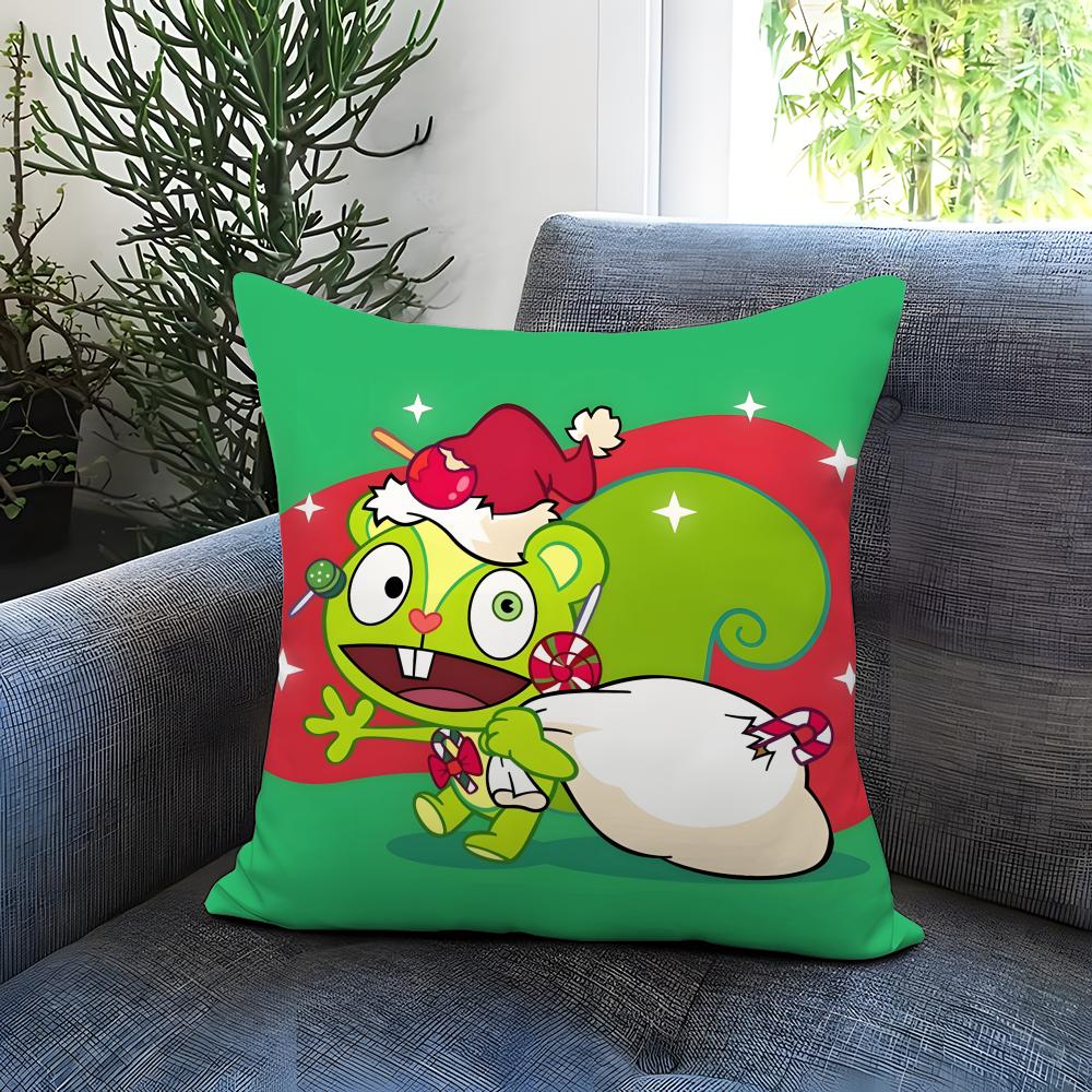 Anime Happy Tree Friends Cushion Cover Comfortable Reversible Pillow Cover Ideal for Car Sofa Bedroom & Beyond