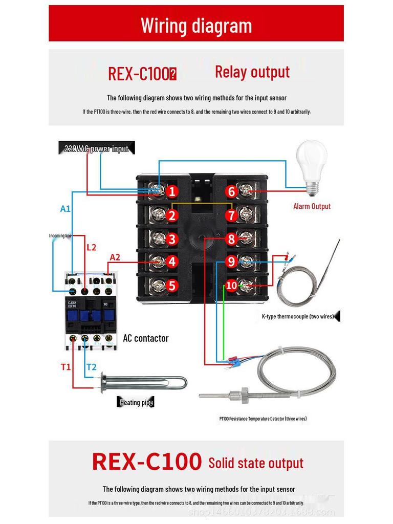 Dual Output Digital PID Temperature Controller REX-C700 REX-C100K PT100