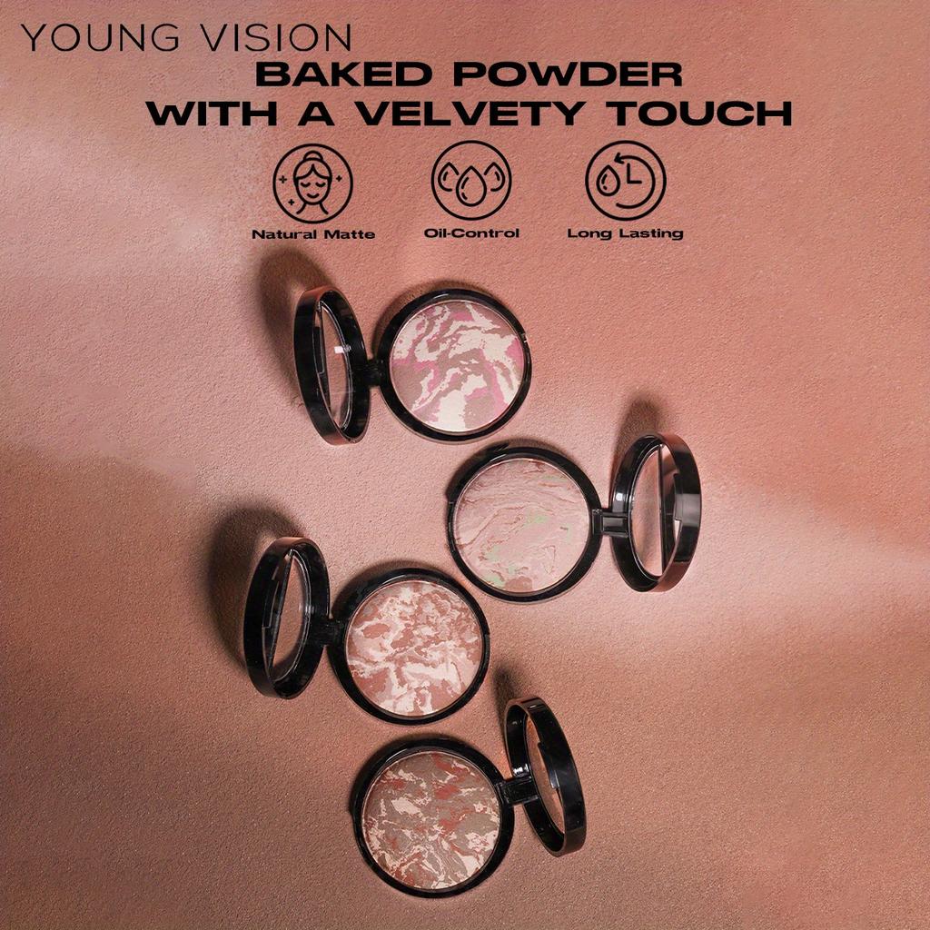 YOUNG VISION 3 w 1 podkład w formie pudru wypiekanego, długotrwały, o pełnym kryciu, lekki, kontrolujący wydzielanie sebum, matowy, zapewniający efekt przez 24 godziny, o delikatnej konsystencji
