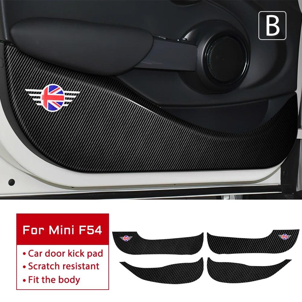 Leather Carbon Fiber Texture Protection Sticker Car Door Anti Kick Pad For BMW Mini Cooper S F54 F55 F56 F60 R56 R60 Countryman