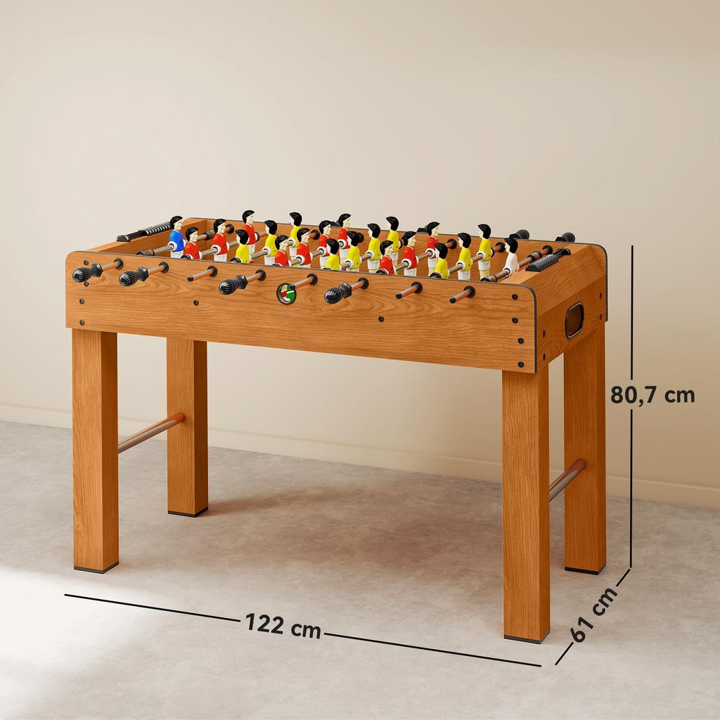 Professional Wooden Foosball Table for Children and Adults Foosball Table with 8 Bars and 2 Balls for Home or Game Rooms Easy To Assemble Natural