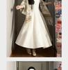 High-End White Sleeveless Slimming Camisole Dress for Girls with Inner Layer - Perfect for Spring Birthdays