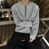 Half Zipper Short Shoulder Sweater Mens Autumn American Comfortable Fit Everyday Long Sleeve Top