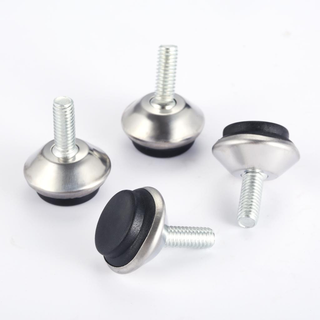 4 Stück verstellbare Metallmöbelgleiter Füße Beine M6*15mm Gewindeschraube Schwarz/Silber/Gold für Schrank Tisch Stuhl Maschinenbasis