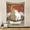 VIKAMA Sun Moon Tarot Cat Paw Tapestry, Bohemian Witchcraft Decor, Home Accessories, Psychedelic Girl Tapestry Decor