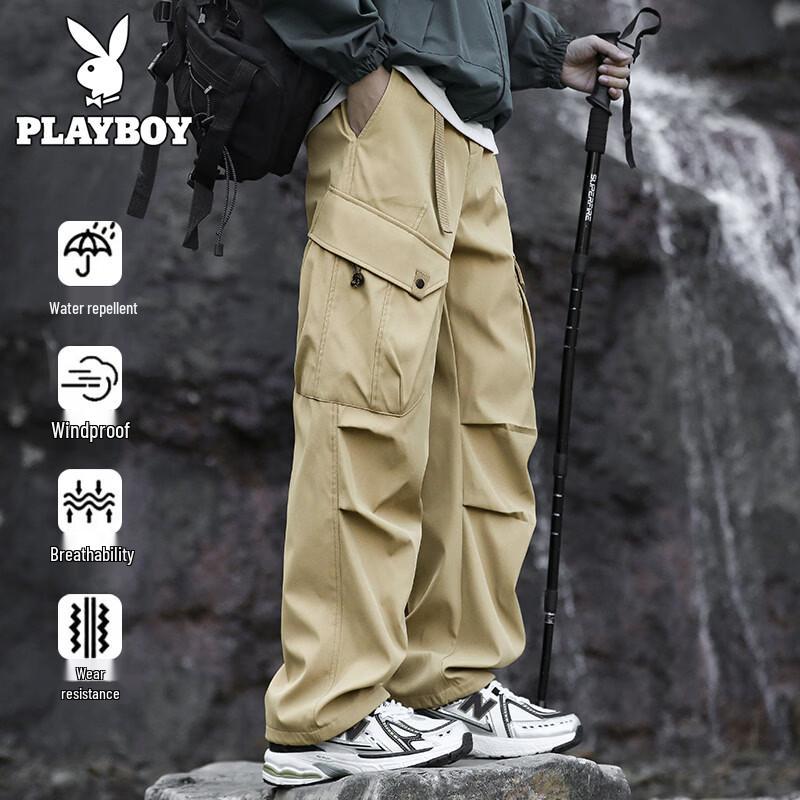 Playboy Men's Loose Straight Waterproof Casual Pants