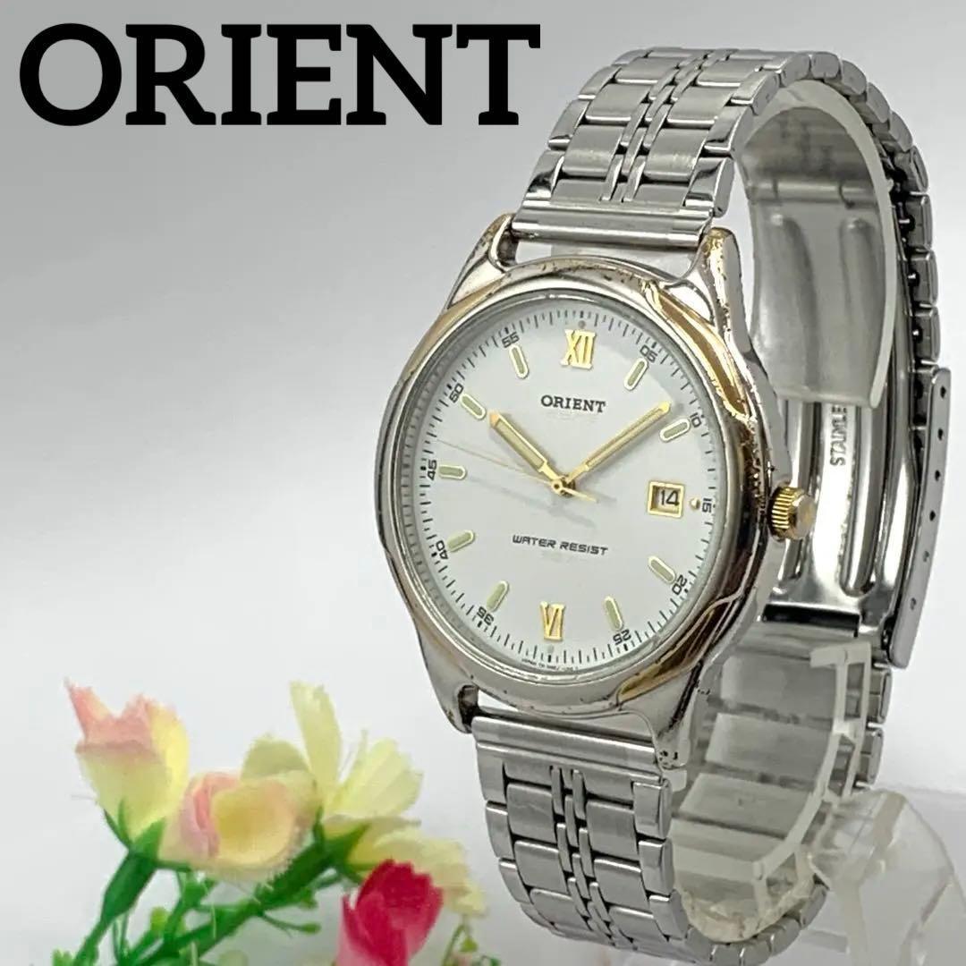 773 [Battery replaced and cleaned] Working item ORIENT Men s Watch Orient White Date QZ Type Screw Pack WATER RESIST Popular